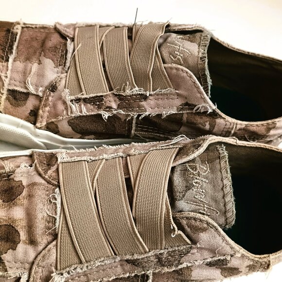 Blowfish Marley Camo Patchwork Sneaker 8 Distressed Beige Canvas Slip On Shoes - Picture 4 of 10
